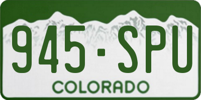 CO license plate 945SPU