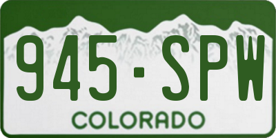 CO license plate 945SPW