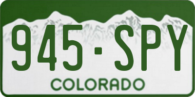 CO license plate 945SPY