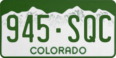 CO license plate 945SQC