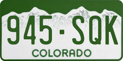 CO license plate 945SQK