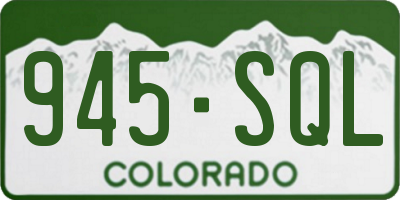 CO license plate 945SQL
