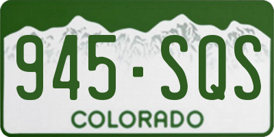 CO license plate 945SQS