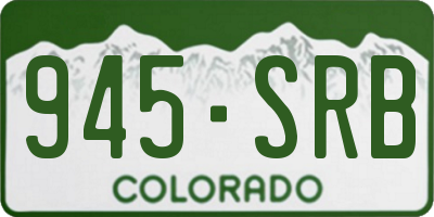 CO license plate 945SRB