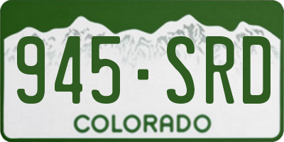 CO license plate 945SRD