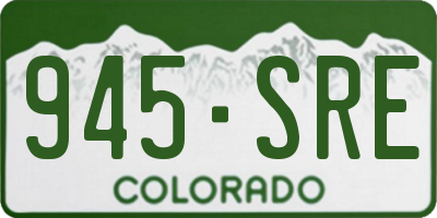 CO license plate 945SRE