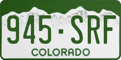CO license plate 945SRF