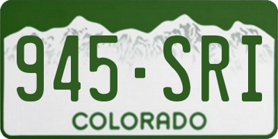 CO license plate 945SRI