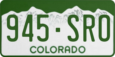 CO license plate 945SRO