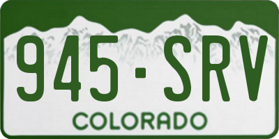 CO license plate 945SRV