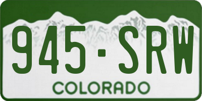 CO license plate 945SRW