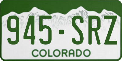 CO license plate 945SRZ