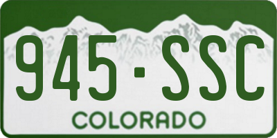 CO license plate 945SSC
