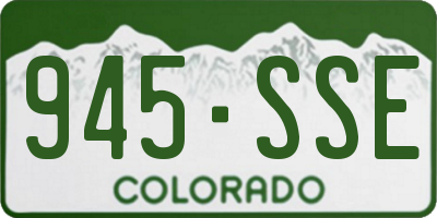 CO license plate 945SSE