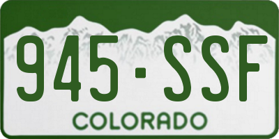 CO license plate 945SSF