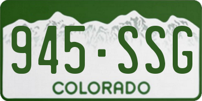 CO license plate 945SSG