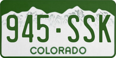 CO license plate 945SSK