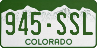 CO license plate 945SSL