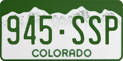 CO license plate 945SSP
