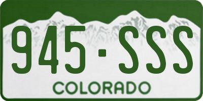 CO license plate 945SSS