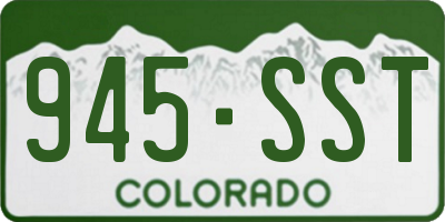 CO license plate 945SST