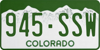 CO license plate 945SSW