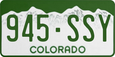 CO license plate 945SSY