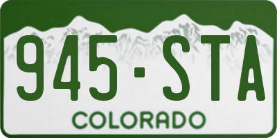 CO license plate 945STA