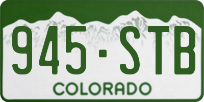 CO license plate 945STB