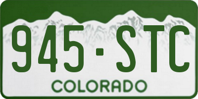 CO license plate 945STC