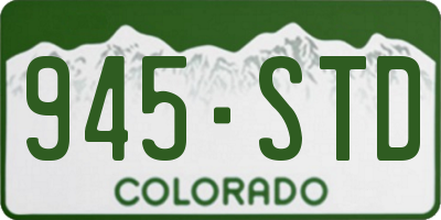 CO license plate 945STD