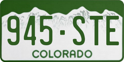 CO license plate 945STE