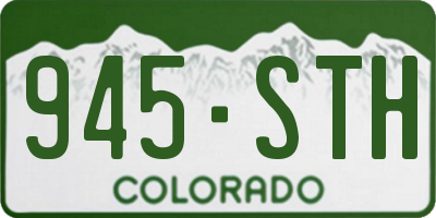 CO license plate 945STH