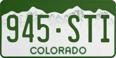 CO license plate 945STI