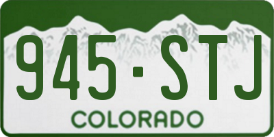 CO license plate 945STJ