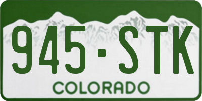 CO license plate 945STK