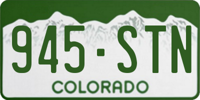 CO license plate 945STN