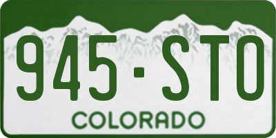 CO license plate 945STO