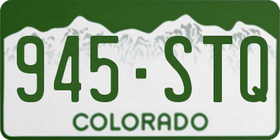 CO license plate 945STQ