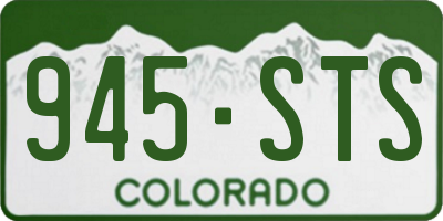 CO license plate 945STS