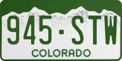 CO license plate 945STW