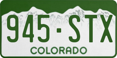 CO license plate 945STX