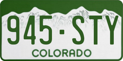 CO license plate 945STY