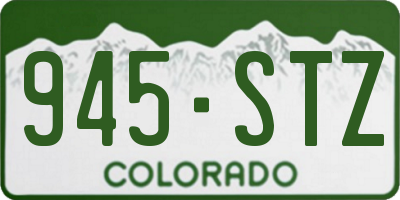CO license plate 945STZ