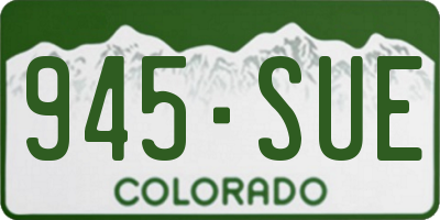 CO license plate 945SUE