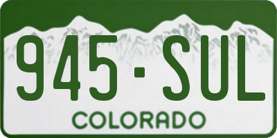 CO license plate 945SUL