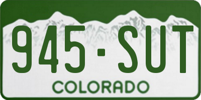 CO license plate 945SUT