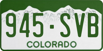 CO license plate 945SVB