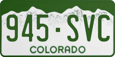 CO license plate 945SVC