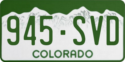 CO license plate 945SVD